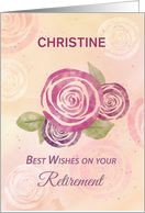 Retirement Custom Name Watercolor Flower Roses card