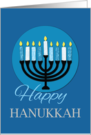 Hanukkah Menorah on Dark Blue card