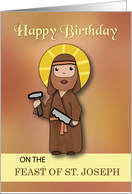 Birthday on the Feast of St. Joseph Simple Catholic Saint card