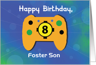 Custom Relation Foster Son 8 Year Old Birthday Gamer Controller card