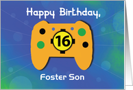 Custom Relation Foster Son 16 Year Old Birthday Gamer Controller card