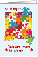 Great Nephew Valentine Puzzle Love to Pieces card