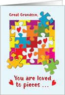 Great Grandson Birthday Puzzle Love to Pieces card