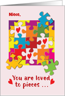 Custom Relation Niece Birthday Puzzle Love to Pieces card