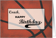 Coach Birthday Basketball Large Distressed Sports Ball card