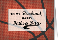 Husband Fathers Day Basketball Large Distressed Sports Ball card