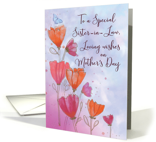 To Sister in Law Mothers Day Love with Orange Pink... (1681276)