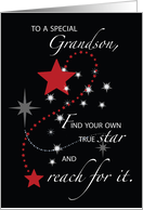 Grandson Graduation Congratulations Scarlet and Gray Star card