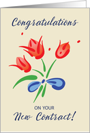 Congratulations on New Contract Flowers card