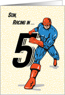 Son 5th Birthday Superhero card