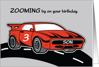 Son Birthday Age 3 Red Sports Car card