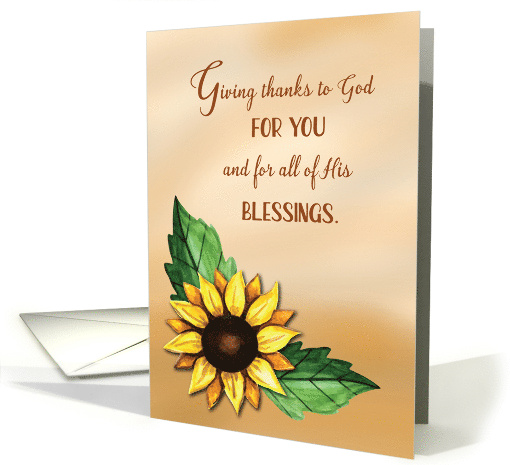 Religious Thanksgiving Sunflower Give Thanks card (1696088)