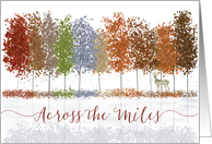 Across the Miles Give Thanks Thanksgiving Trees and Lone Deer card