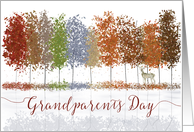 Grandparents Day Simple Autumn Trees and Lone Deer card