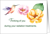 Thinking of You During Radiation Treatments Flowers and Hummingbird card