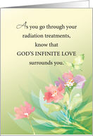 Cancer Radiation Religious Support Greenery Flowers and Butterfly card
