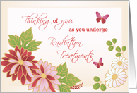 Thinking of You Cancer Radiation Treatments Flowers and Butterfly card