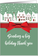 Christmas Thank You Wrapped Up Light Green with Red Bow card