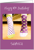 Customizable Name 10th Birthday Crazy Socks card