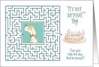 Son Amazing Birthday Puzzle Maze with Dog and Bones card