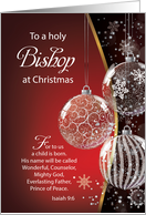 Bishop Christmas Bible Quote Ornaments on Red Black card