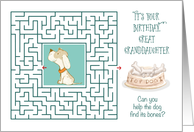 Great Granddaughter Amazing Birthday Puzzle Maze with Dog and Bones card