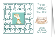 Great Niece Amazing Birthday Puzzle Maze with Dog and Bones card