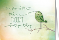 For Aunt Bird on a Branch Nice Thought of You card