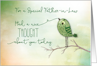 For Father in Law Bird Nice Thought of You card