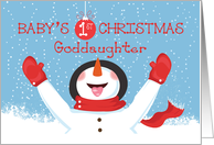 Goddaughter Babys First Christmas Snowman card