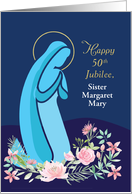 Fiftieth 50th Anniversary of Religious Life to Nun Mary Kneeling card