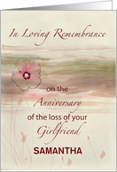 Custom Name Remembrance Anniversary of Loss of Girlfriend Flowers card