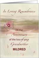 Custom Name Remembrance Anniversary of Loss of Grandmother Flowers card