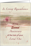 Year Specific Remembrance Anniversary of Loss Flowers Watercolor Look card
