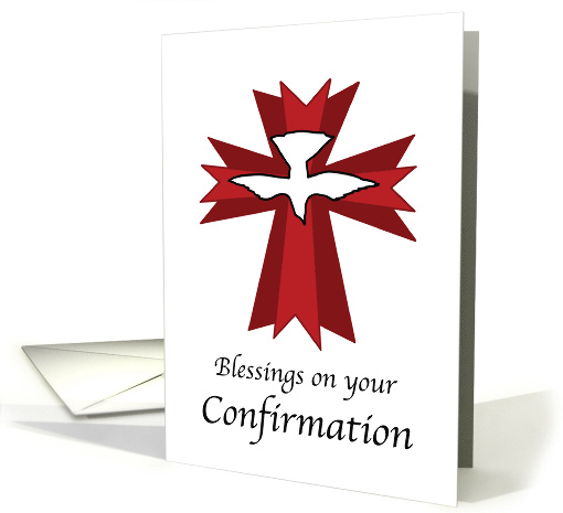 Confirmation Blessings Dove on Red Cross card (1752038)