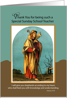 Sunday School Teacher Thank You Good Shepherd card