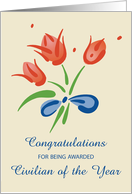 Civilian of the Year Congratulations Flowers card