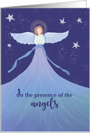 Heavenly Birthday Remembrance Angel with Night Stars Thinking of You card