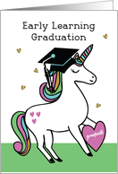 Early Learning Graduation Congratulations Unicorn in Cap card
