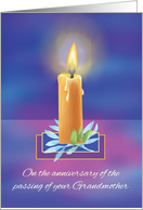 Loss of Grandmother Anniversary Religious Shining Lighted Candle card