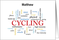 Personalize Name Birthday Cycling In Words card
