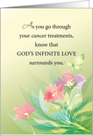 Cancer Treatements Religious Support Greenery Flowers and Butterfly card
