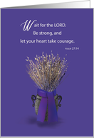 Blessed Lent Wild Grasses in Planter with Purple Ribbon card