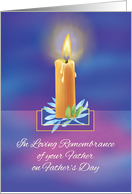 Fathers Day in Remembrance of Father Religious Shining Lighted Candle card
