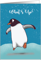 Hello Student at College Penguin Jumping Whats Up card