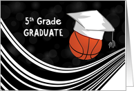 Fifth Grade Graduation Basketball Hat with Black Swirls card