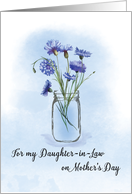 Daughter in Law Mothers Day Cornflowers in Mason Jar card