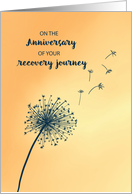 Anniversary of 12 Step Recovery Dandelion with Blowing Seeds card