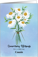 For Cousin Wedding Anniversary Blessings Bouquet of Daisies card