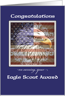 Eagle Scout Congratulations Head Over American Flag card
